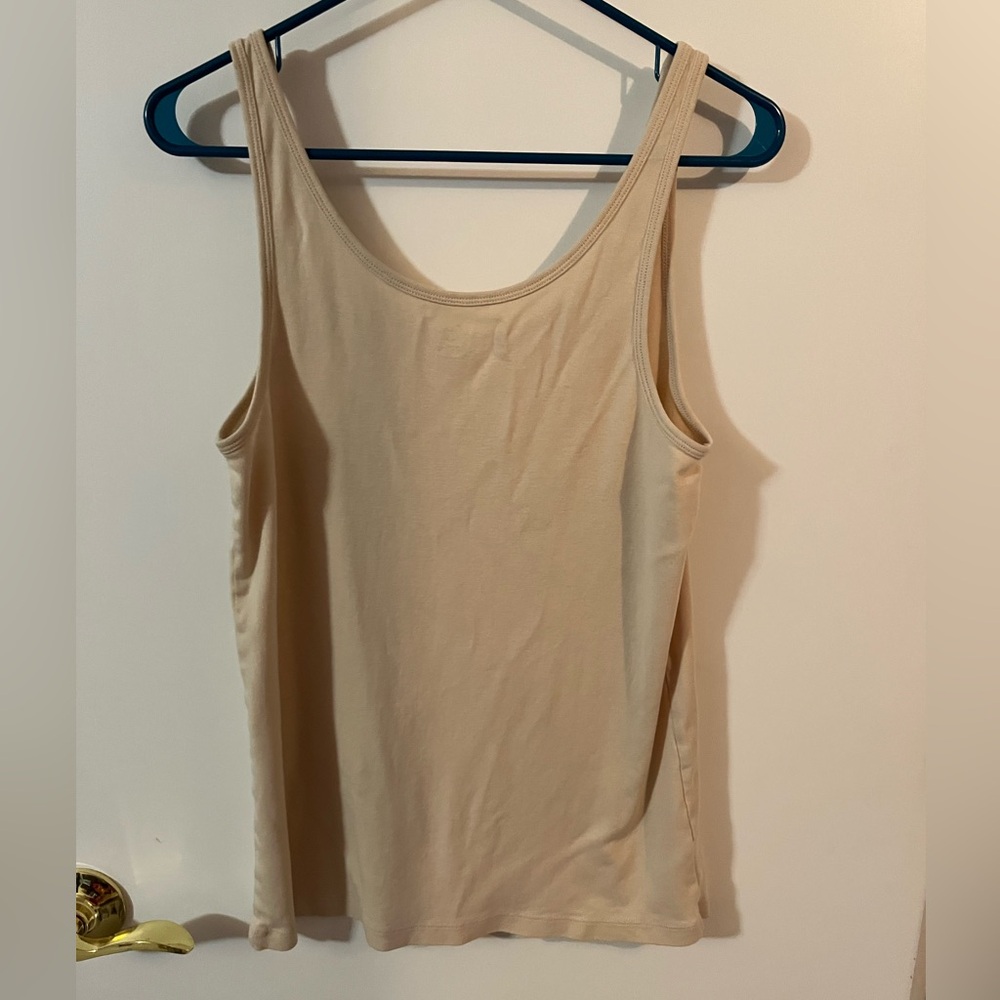 Live love LOFT Cream Scoop-Neck Tank Top XL